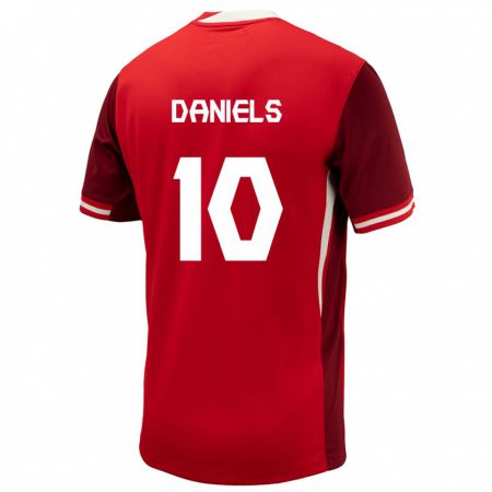 Kandiny Kinderen Canada Aidan Daniels #10 Rood Thuisshirt Thuistenue 24-26 T-Shirt België