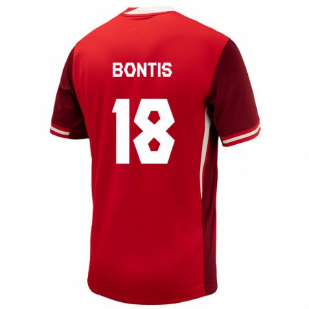 KandinyキッズカナダDino Bontis#18赤ホームシャツ24-26ジャージーユニフォーム