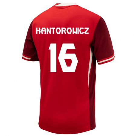 Kandiny Kinderen Canada Dominic Kantorowicz #16 Rood Thuisshirt Thuistenue 24-26 T-Shirt België