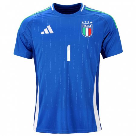 Kandiny Kinder Italien Gianluigi Donnarumma #1 Blau Heimtrikot Trikot 24-26 T-Shirt Österreich