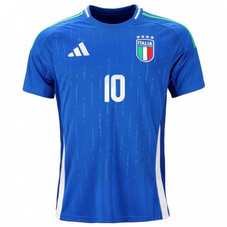 Kandiny Kinderen Italië Cristiana Girelli #10 Blauw Thuisshirt Thuistenue 24-26 T-Shirt België