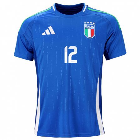 Kandiny Kinderen Italië Francesco Plaia #12 Blauw Thuisshirt Thuistenue 24-26 T-Shirt