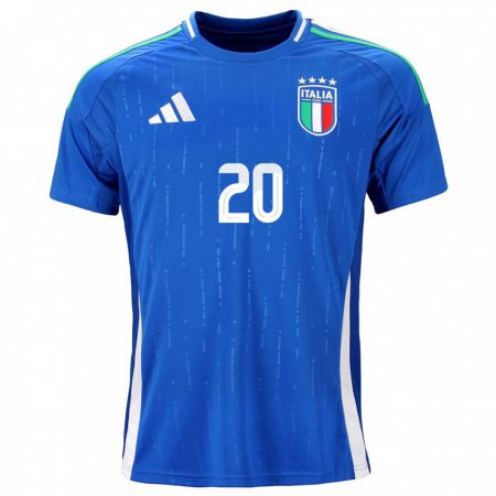 Kandiny Kinder Italien Nicolò Zaniolo #20 Blau Heimtrikot Trikot 24-26 T-Shirt Österreich