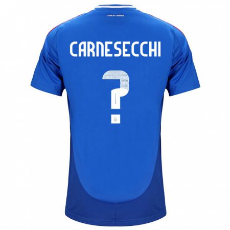 Kandiny Niño Camiseta Italia Marco Carnesecchi #0 Azul 1ª Equipación 24-26 La Camisa