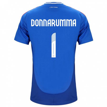 Kandiny Kinderen Italië Gianluigi Donnarumma #1 Blauw Thuisshirt Thuistenue 24-26 T-Shirt België