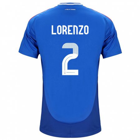 Kandiny Kinderen Italië Giovanni Di Lorenzo #2 Blauw Thuisshirt Thuistenue 24-26 T-Shirt