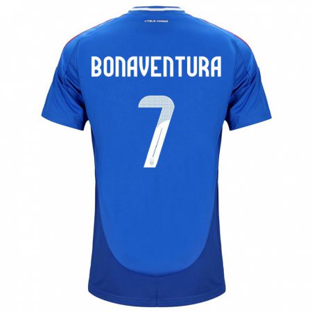 Kandiny Kinderen Italië Giacomo Bonaventura #7 Blauw Thuisshirt Thuistenue 24-26 T-Shirt België