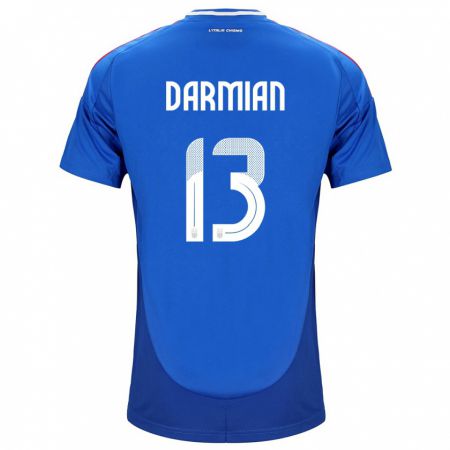 Kandiny Bambino Maglia Italia Matteo Darmian #13 Blu Kit Gara Home 24-26 Maglietta