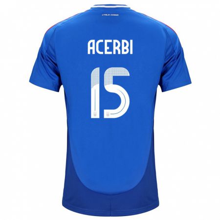 Kandiny Bambino Maglia Italia Francesco Acerbi #15 Blu Kit Gara Home 24-26 Maglietta