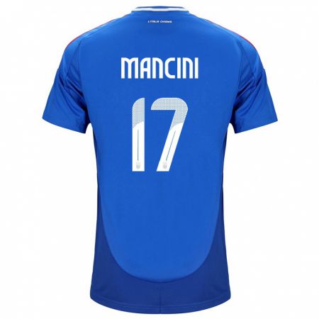 Kandiny Niño Camiseta Italia Gianluca Mancini #17 Azul 1ª Equipación 24-26 La Camisa