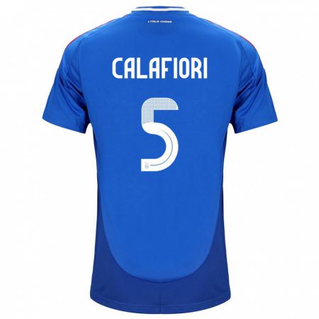 Kandiny Bambino Maglia Italia Riccardo Calafiori #5 Blu Kit Gara Home 24-26 Maglietta