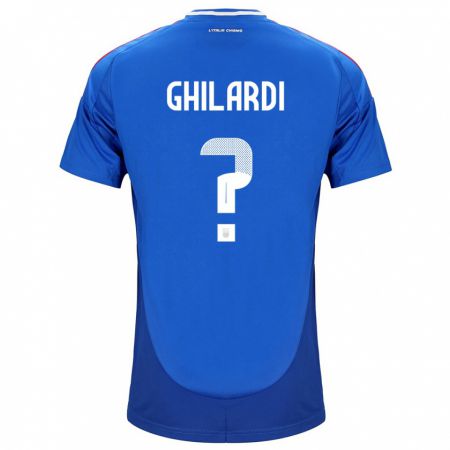 Kandiny Kinderen Italië Daniele Ghilardi #0 Blauw Thuisshirt Thuistenue 24-26 T-Shirt