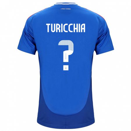 Kandiny Kinderen Italië Riccardo Turicchia #0 Blauw Thuisshirt Thuistenue 24-26 T-Shirt