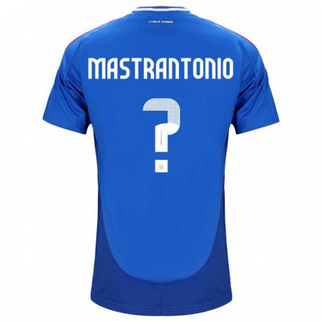 Kandiny Bambino Maglia Italia Davide Mastrantonio #0 Blu Kit Gara Home 24-26 Maglietta