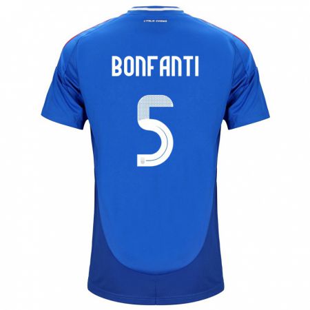 Kandiny Kinderen Italië Giovanni Bonfanti #5 Blauw Thuisshirt Thuistenue 24-26 T-Shirt België