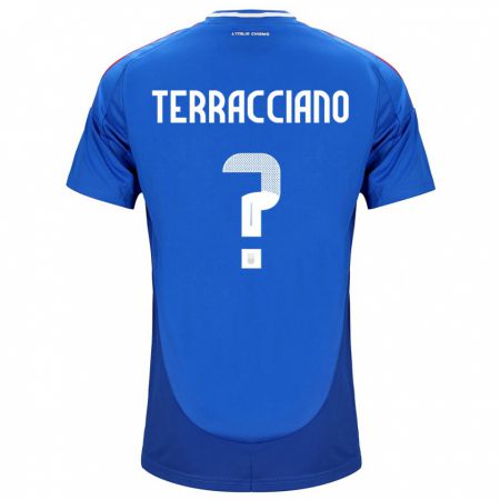 Kandiny Kinder Italien Filippo Terracciano #0 Blau Heimtrikot Trikot 24-26 T-Shirt Österreich