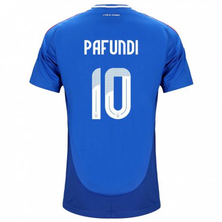 Kandiny Kinderen Italië Simone Pafundi #10 Blauw Thuisshirt Thuistenue 24-26 T-Shirt België