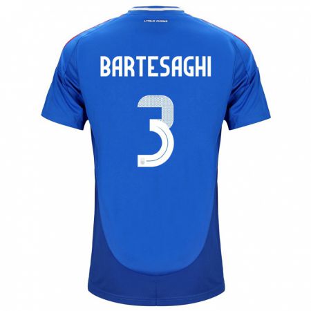 Kandiny Kinderen Italië Davide Bartesaghi #3 Blauw Thuisshirt Thuistenue 24-26 T-Shirt