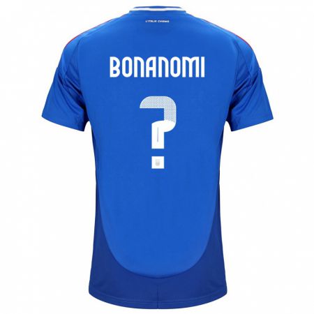 Kandiny Bambino Maglia Italia Andrea Bonanomi #0 Blu Kit Gara Home 24-26 Maglietta