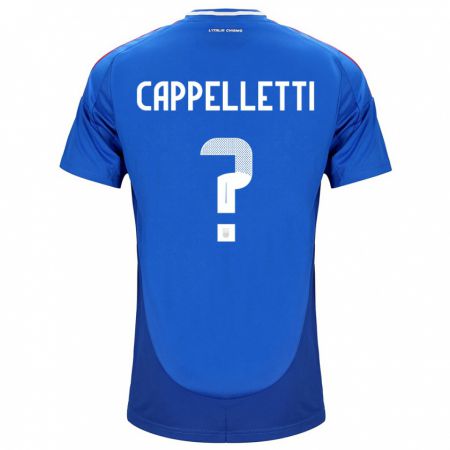 Kandiny Bambino Maglia Italia Mattia Cappelletti #0 Blu Kit Gara Home 24-26 Maglietta