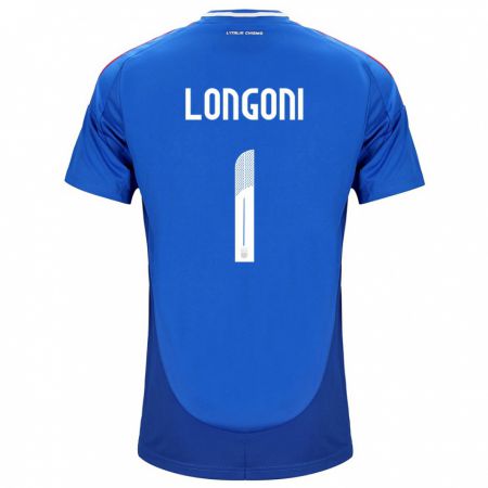 Kandiny Bambino Maglia Italia Alessandro Longoni #1 Blu Kit Gara Home 24-26 Maglietta