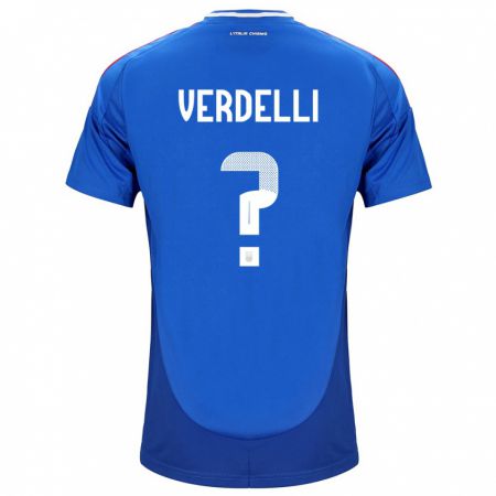 KandinyキッズイタリアDavide Verdelli#0青ホームシャツ24-26ジャージーユニフォーム