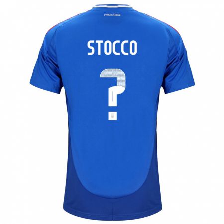 Kandiny Kinderen Italië Pietro Stocco #0 Blauw Thuisshirt Thuistenue 24-26 T-Shirt