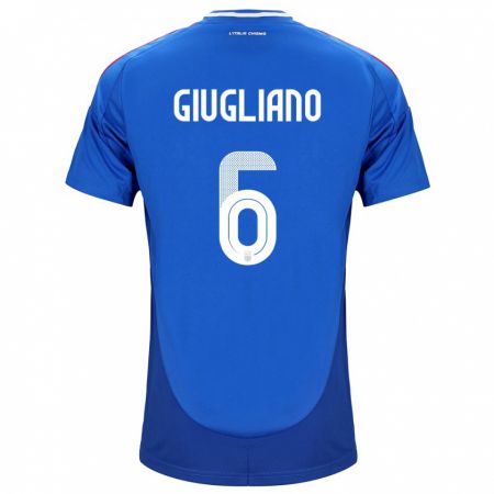 Kandiny Niño Camiseta Italia Manuela Giugliano #6 Azul 1ª Equipación 24-26 La Camisa