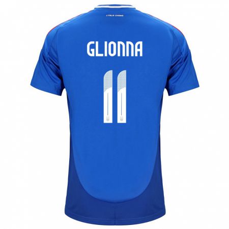 Kandiny Kinderen Italië Benedetta Glionna #11 Blauw Thuisshirt Thuistenue 24-26 T-Shirt België