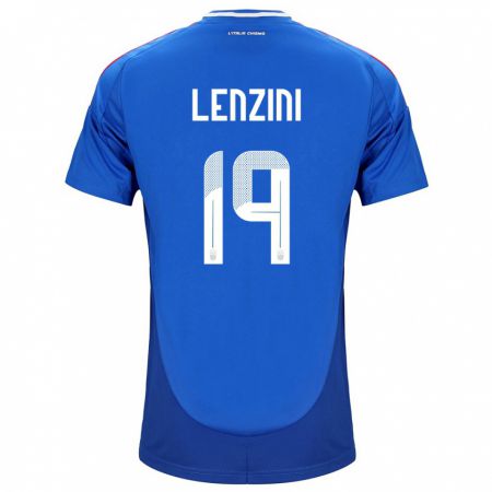 Kandiny Kinderen Italië Martina Lenzini #19 Blauw Thuisshirt Thuistenue 24-26 T-Shirt