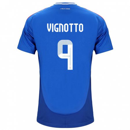 KandinyキッズイタリアElisabetta Vignotto#9青ホームシャツ24-26ジャージーユニフォーム