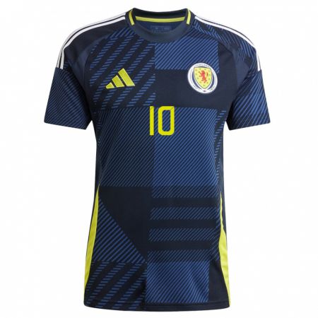 Kandiny Kinderen Schotland Calum Adamson #10 Donkerblauw Thuisshirt Thuistenue 24-26 T-Shirt België