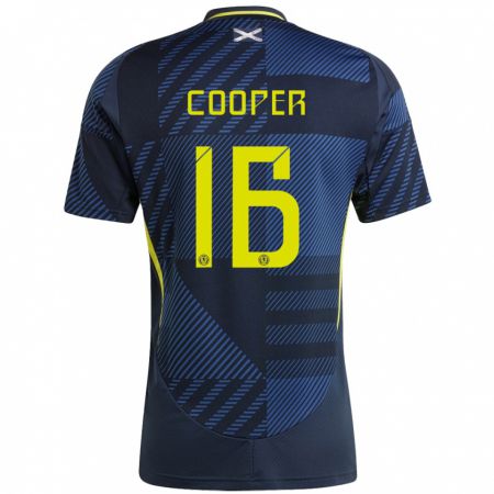 Kandiny Kinderen Schotland Liam Cooper #16 Donkerblauw Thuisshirt Thuistenue 24-26 T-Shirt België