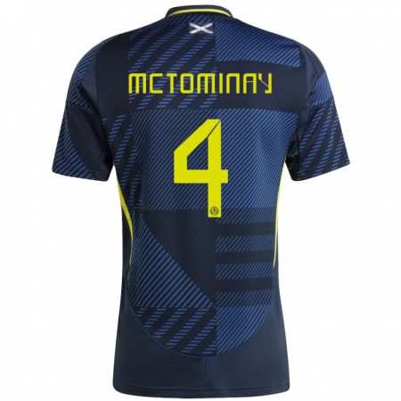 Kandiny Kinderen Schotland Scott Mctominay #4 Donkerblauw Thuisshirt Thuistenue 24-26 T-Shirt België