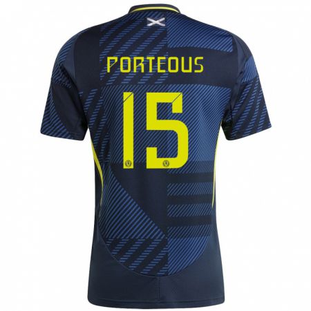 Kandiny Kinderen Schotland Ryan Porteous #15 Donkerblauw Thuisshirt Thuistenue 24-26 T-Shirt België