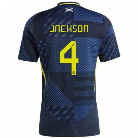 Kandiny Bambino Maglia Scotland Louis Jackson #4 Blu Scuro Kit Gara Home 24-26 Maglietta