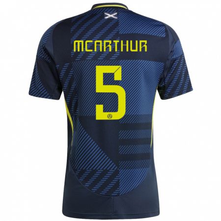 Kandiny Kinderen Schotland Charlie Mcarthur #5 Donkerblauw Thuisshirt Thuistenue 24-26 T-Shirt België