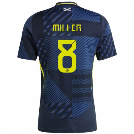 Kandiny Niño Camiseta Escocia Lennon Miller #8 Azul Oscuro 1ª Equipación 24-26 La Camisa México