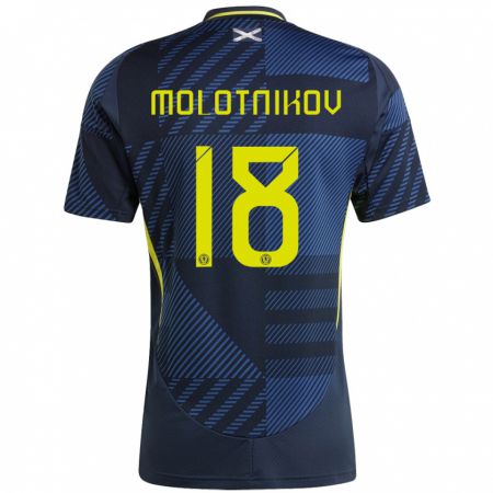 Kandiny Kinderen Schotland Rudi Molotnikov #18 Donkerblauw Thuisshirt Thuistenue 24-26 T-Shirt België