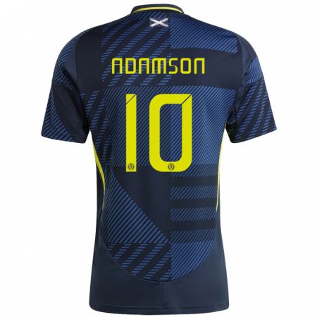 Kandiny Bambino Maglia Scotland Calum Adamson #10 Blu Scuro Kit Gara Home 24-26 Maglietta