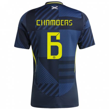 Kandiny Bambino Maglia Scotland Sam Chambers #6 Blu Scuro Kit Gara Home 24-26 Maglietta