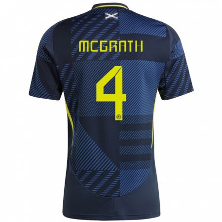 Kandiny Bambino Maglia Scotland Joseph Mcgrath #4 Blu Scuro Kit Gara Home 24-26 Maglietta