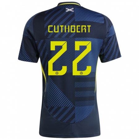 Kandiny Niño Camiseta Escocia Erin Cuthbert #22 Azul Oscuro 1ª Equipación 24-26 La Camisa México