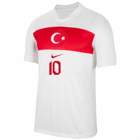 Kandiny Kinderen Turkije Ebru Topçu #10 Wit Thuisshirt Thuistenue 24-26 T-Shirt België