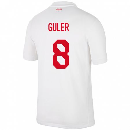 Kandiny Bambino Maglia Turchia Arda Güler #8 Bianco Kit Gara Home 24-26 Maglietta