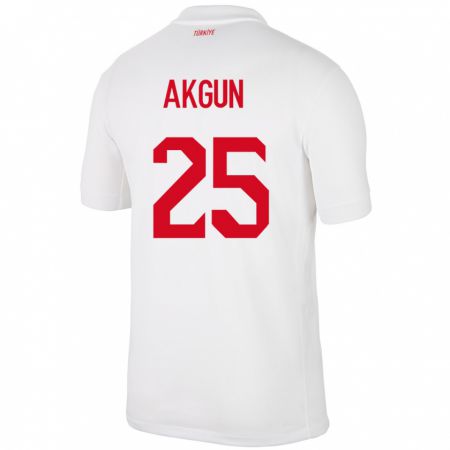 Kandiny Kinderen Turkije Yunus Akgün #25 Wit Thuisshirt Thuistenue 24-26 T-Shirt België