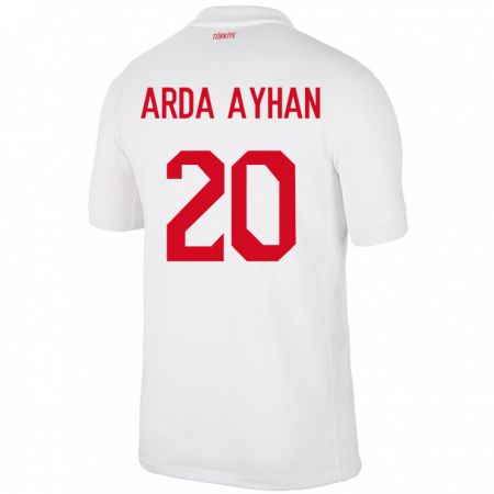 Kandiny Kinderen Turkije Murat Arda Ayhan #20 Wit Thuisshirt Thuistenue 24-26 T-Shirt België