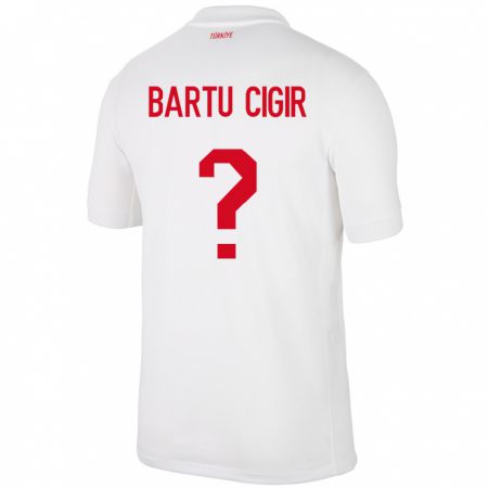 KandinyキッズトルコCan Bartu Çığır#0白ホームシャツ24-26ジャージーユニフォーム