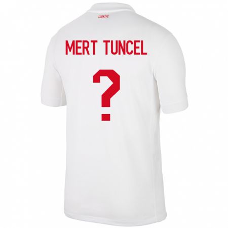 Kandiny Kinderen Turkije Hasan Mert Tuncel #0 Wit Thuisshirt Thuistenue 24-26 T-Shirt