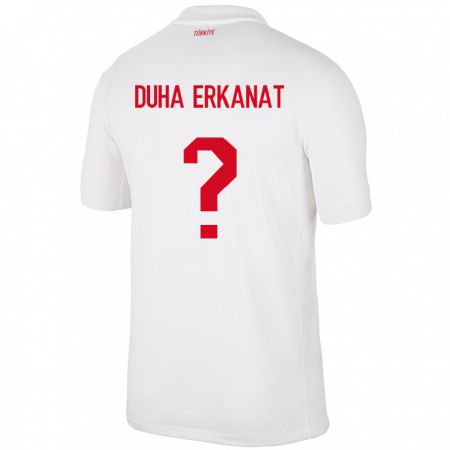 Kandiny Kinderen Turkije Ahmet Duha Erkanat #0 Wit Thuisshirt Thuistenue 24-26 T-Shirt België